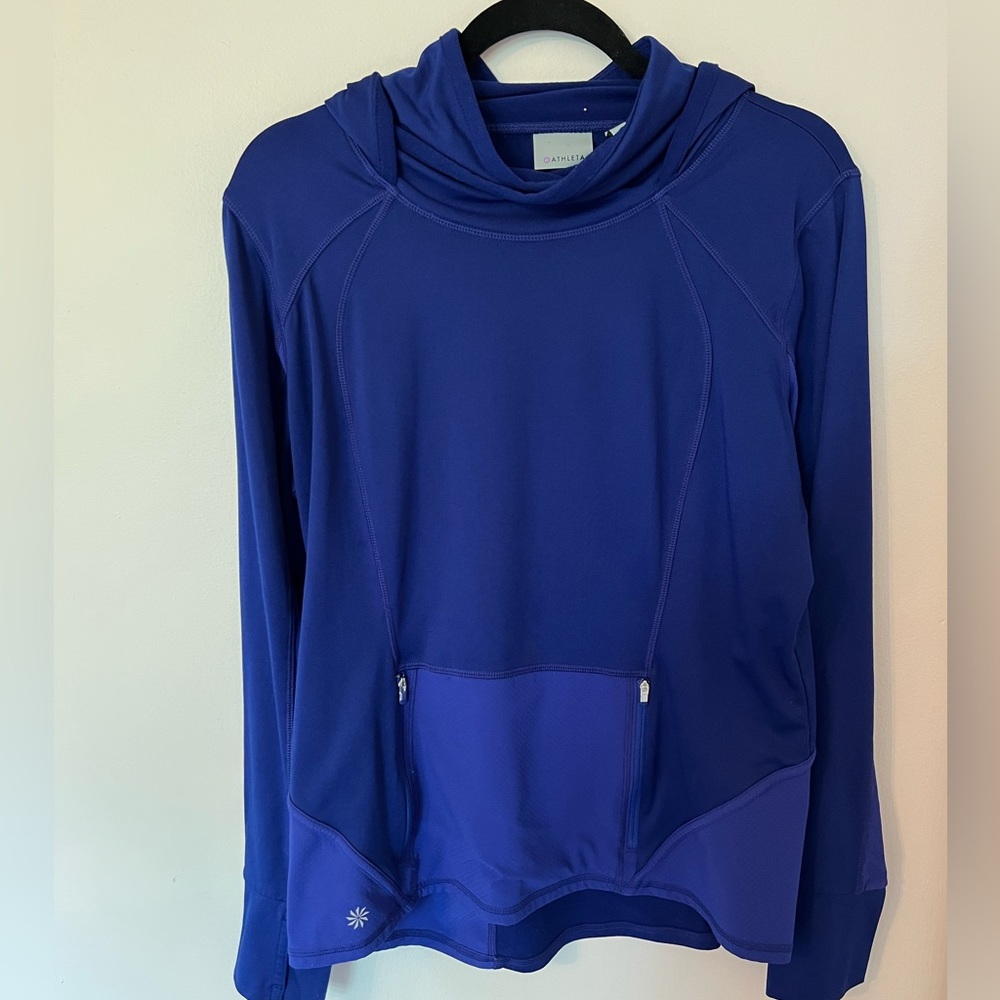 Athleta Plush Tech Long sleeve running hoodie size L